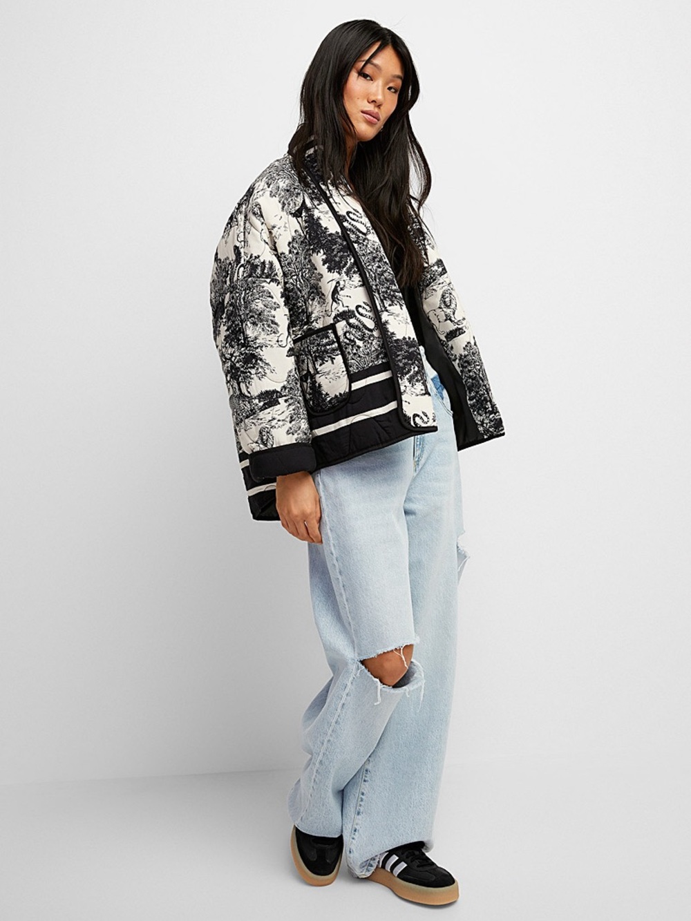 Toile de Jouy Open Quilted Jacket